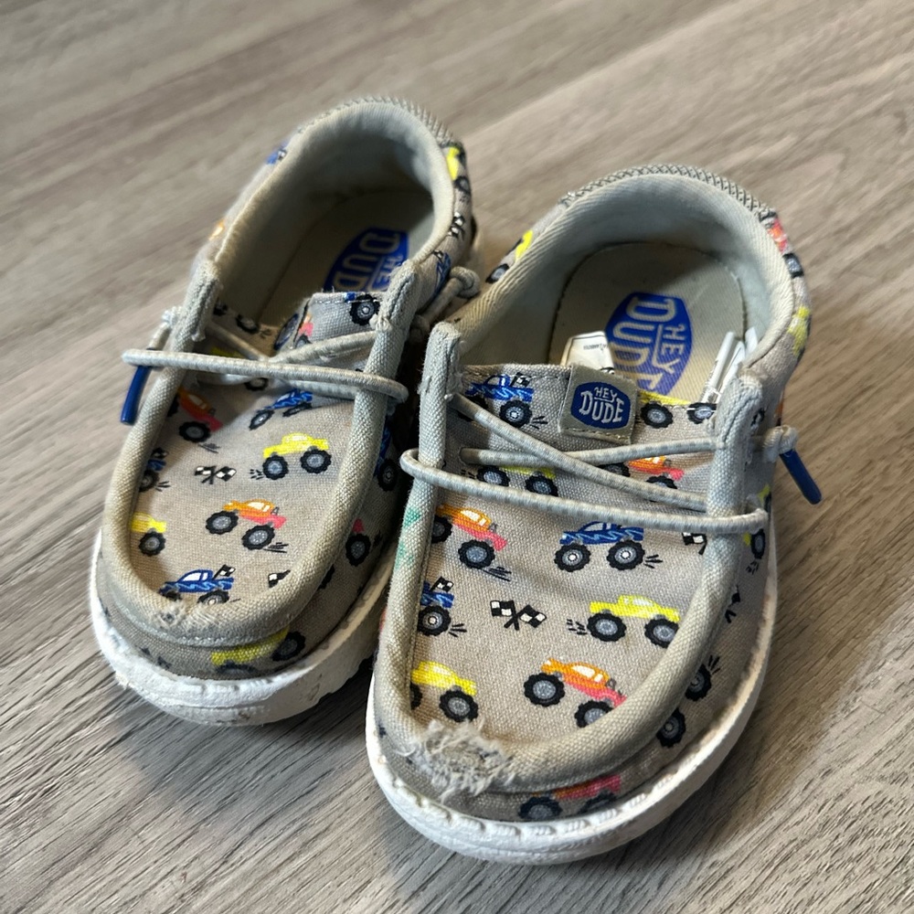 Hey Dude Kids' Moccasins with Colorful Car Print